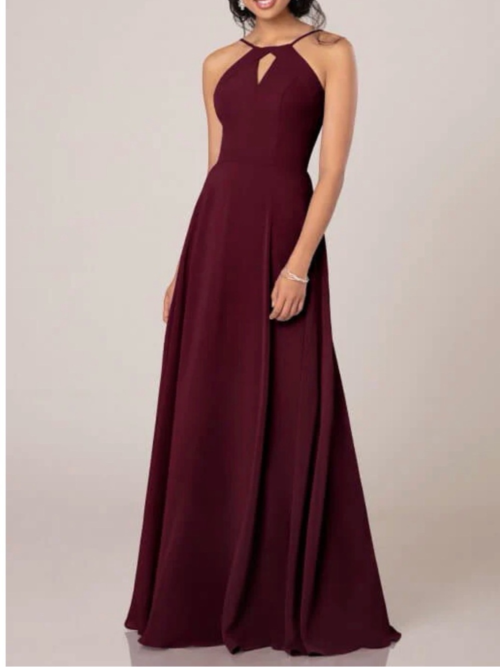Sorella Vita Burgundy Spaghetti-Strap Evening Dress